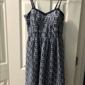 Blue patterned spaghetti strap dress